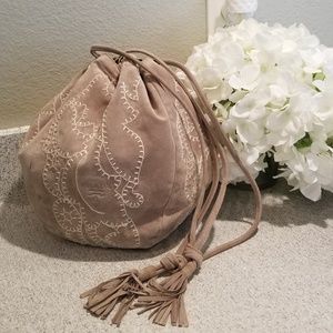 PRADA Light Brown Suede Bucket Bag